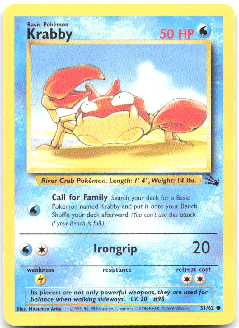 Krabby Unlimited Common Fossil 51/62 LP Mitsuhiro Arita