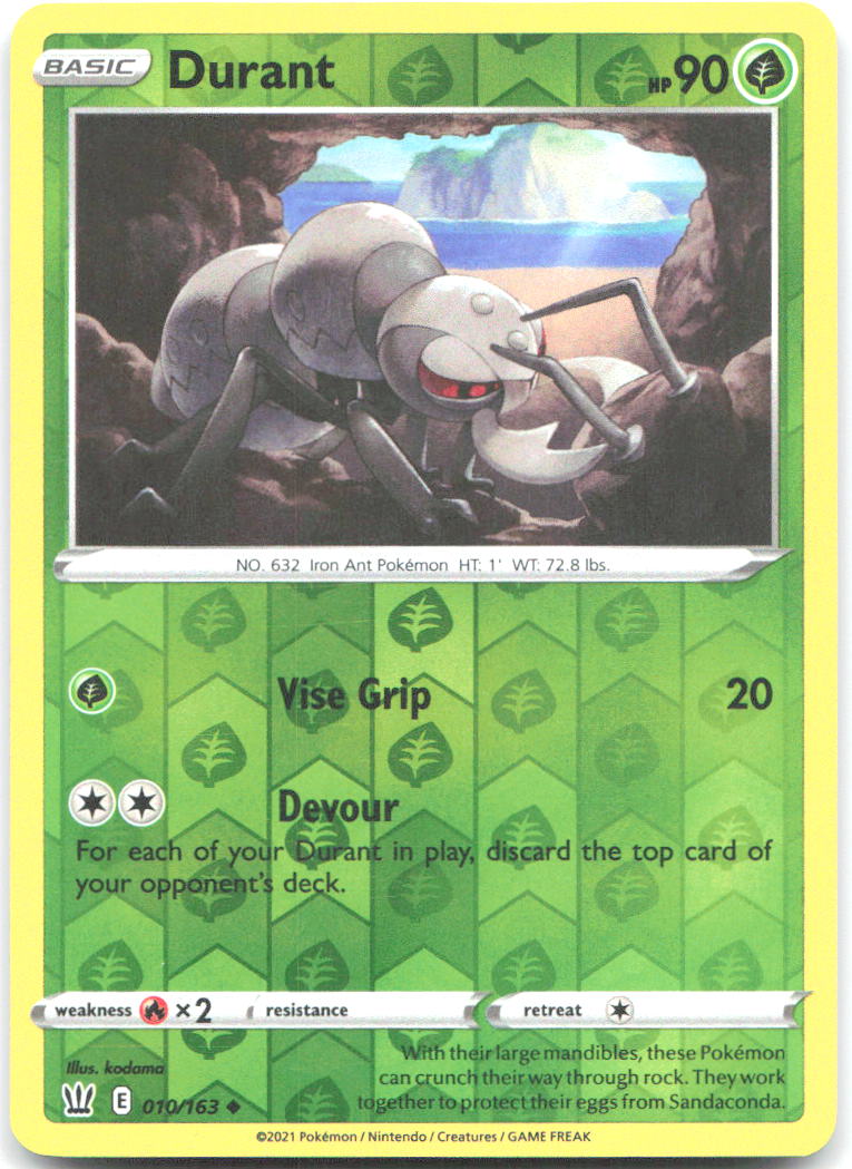 Durant Reverse Holo Uncommon SWSH05 Battle Styles 010/163 NM kodama