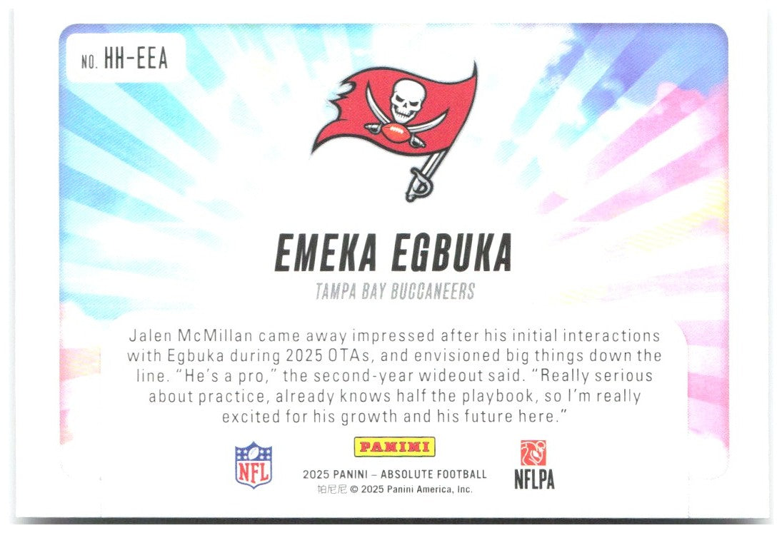 Emeka Egbuka Panini Absolute - Hog Heaven HH-EEA 2025 Tampa Bay Buccaneers