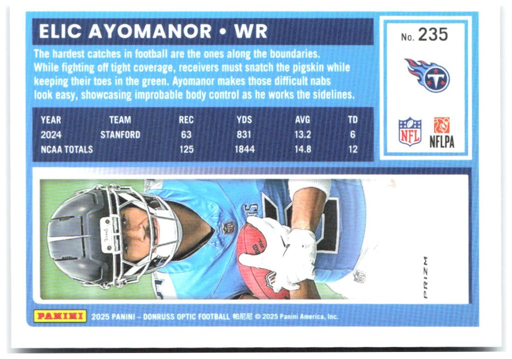 Elic Ayomanor Donruss Optic - Purple Shock 235 2025 Tennessee Titans
