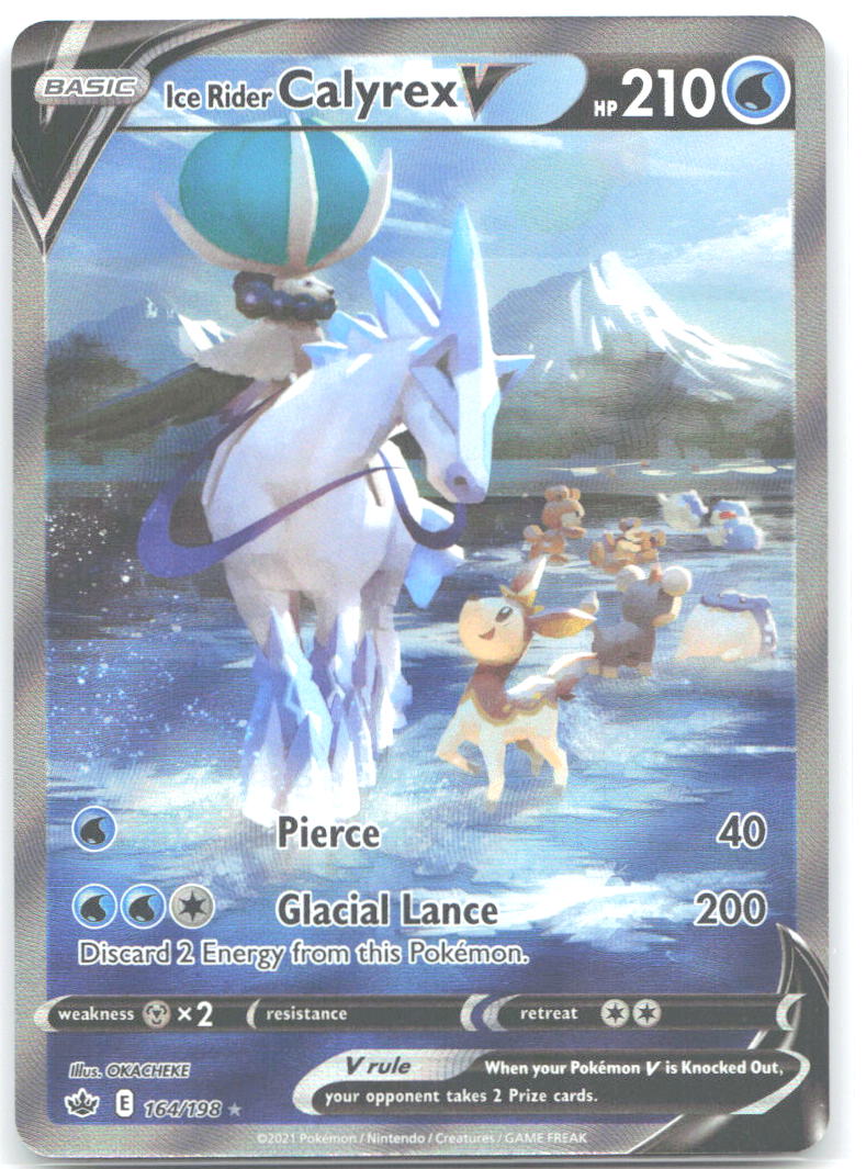 Ice Rider Calyrex V Alternate Full Art Holo SWSH06: Chilling Reign 164/198 NM