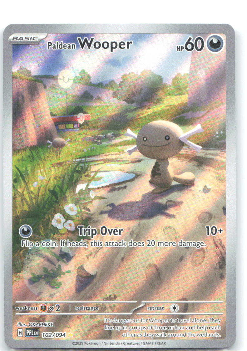 Paldean Wooper Holo Illustration Rare ME02 Phantasmal Flames 102/094 NM OKACHEKE