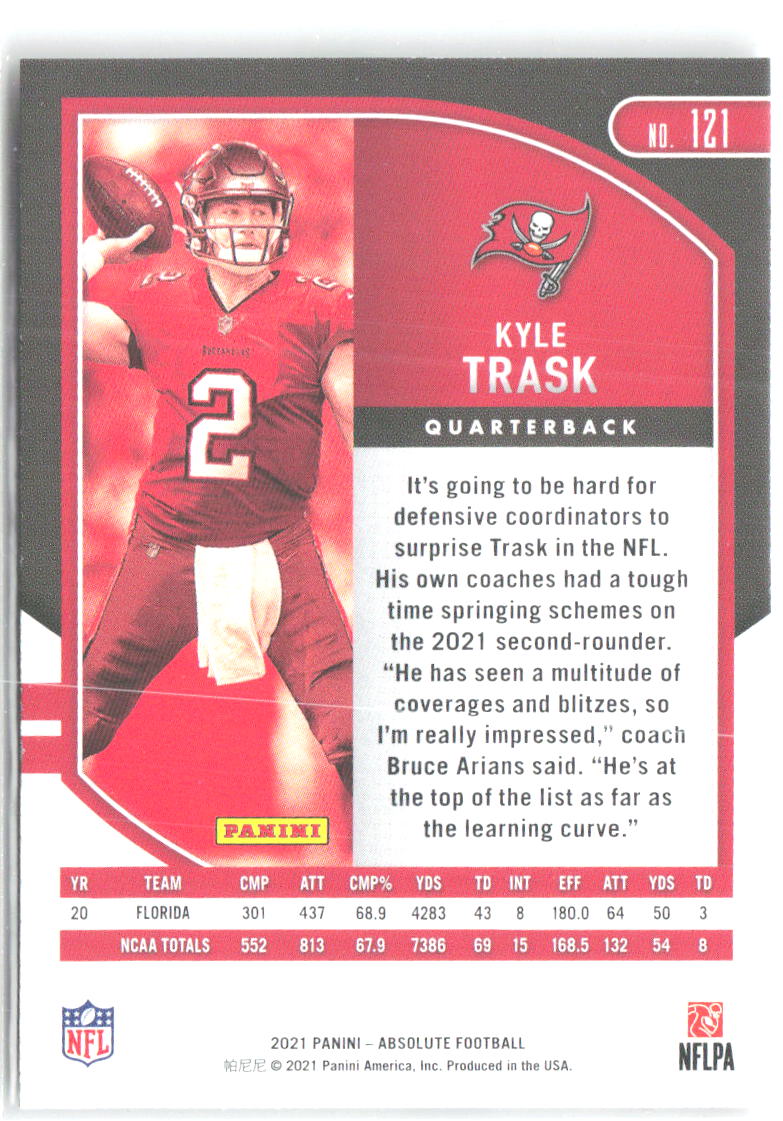 Kyle Trask Panini Absolute - Green 121 2021 Tampa Bay Buccaneers