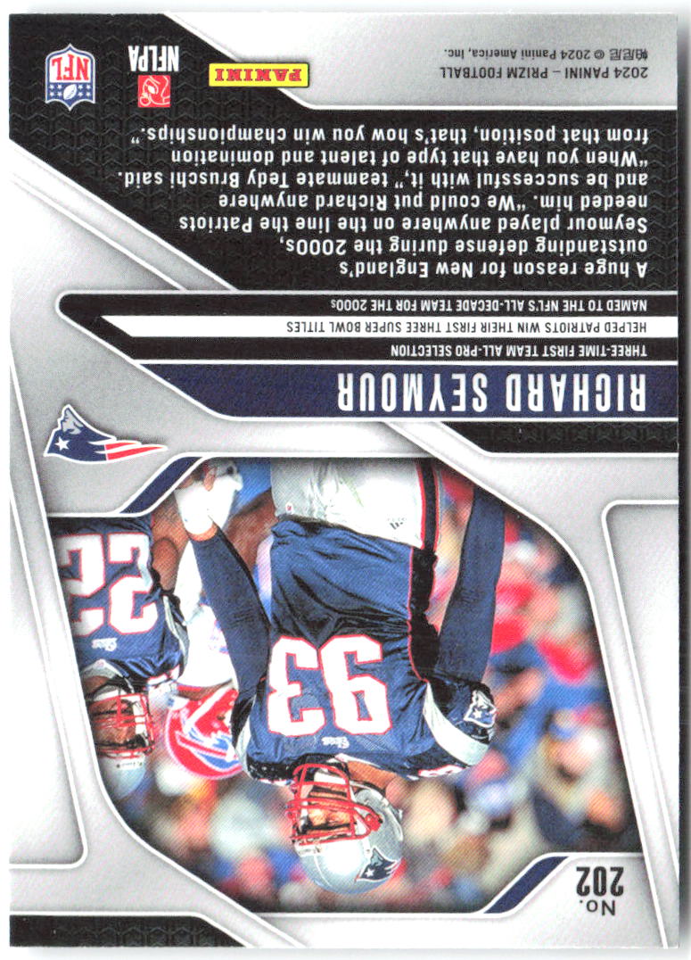 Richard Seymour Panini Prizm 202 2024 New England Patriots