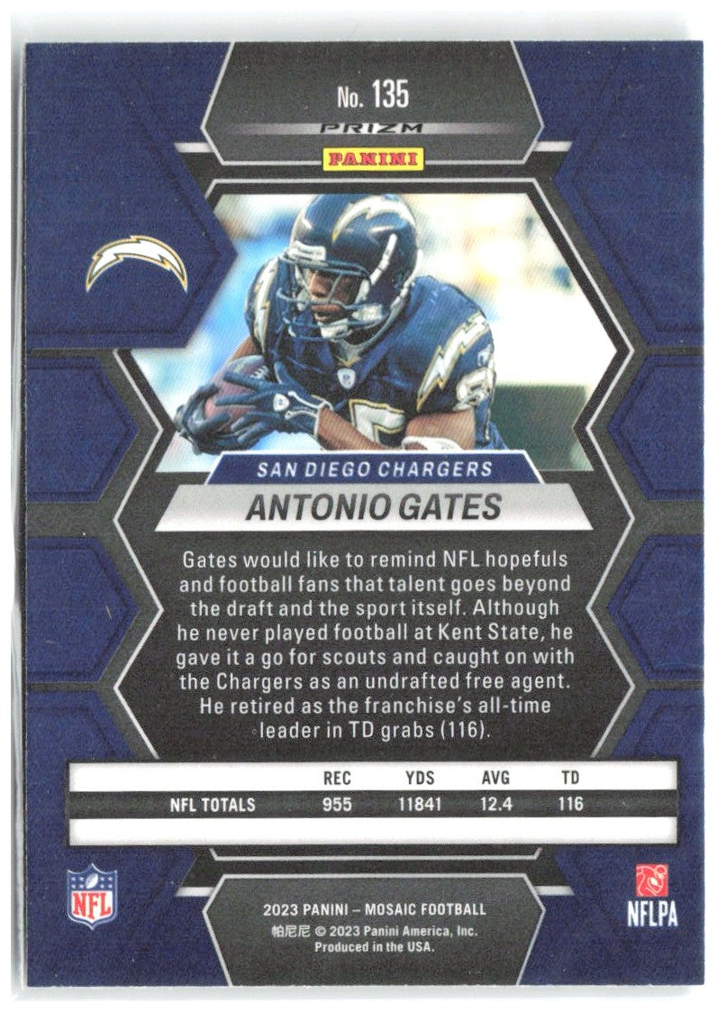 Antonio Gates Panini Mosaic - Green Mosaic 135 2023 San Diego Chargers