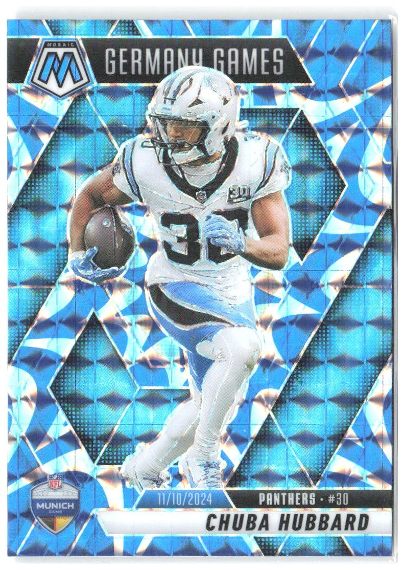 Chuba Hubbard Panini Mosaic - Mosaic Reactive Blue 260 2025 Carolina Panthers