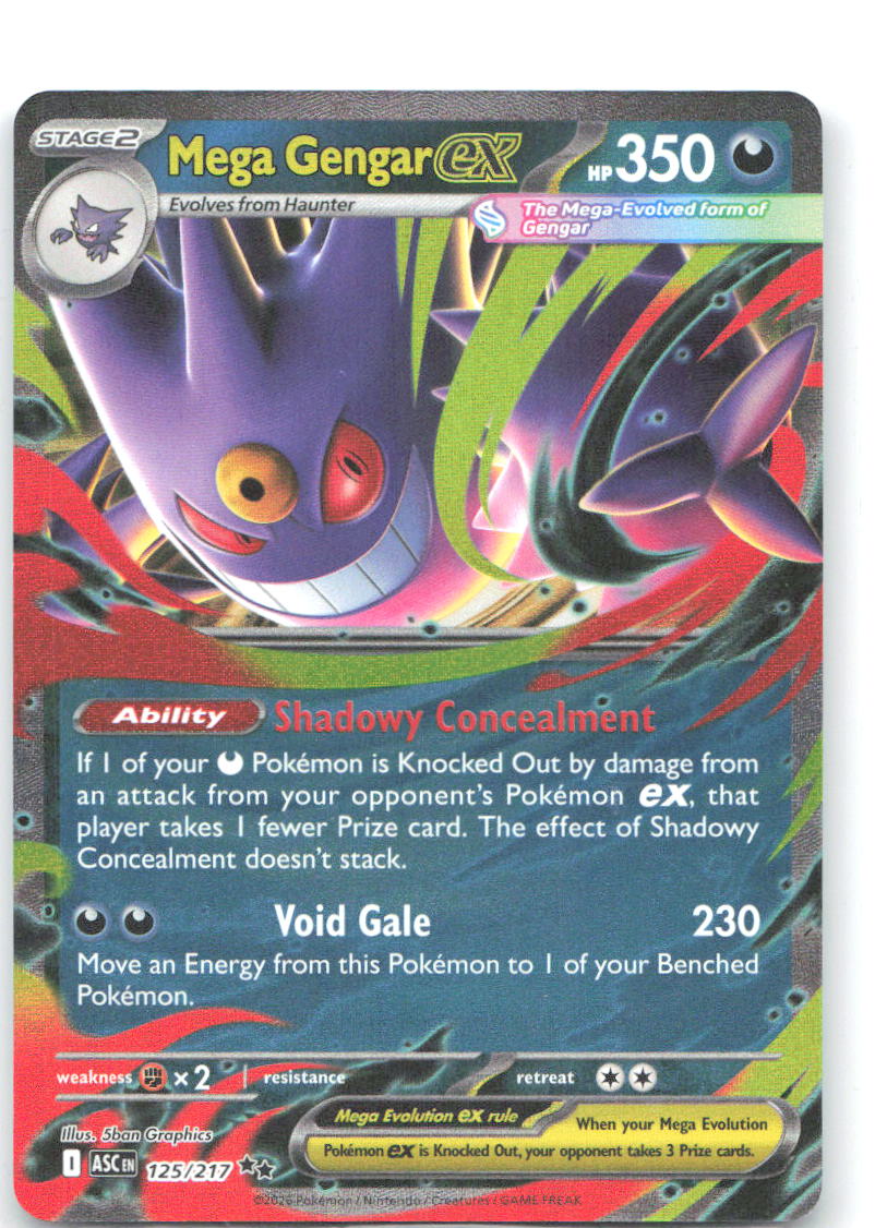 Mega Gengar ex Holo Double Rare ME: Ascended Heroes 125/217 NM Taiga Kasai