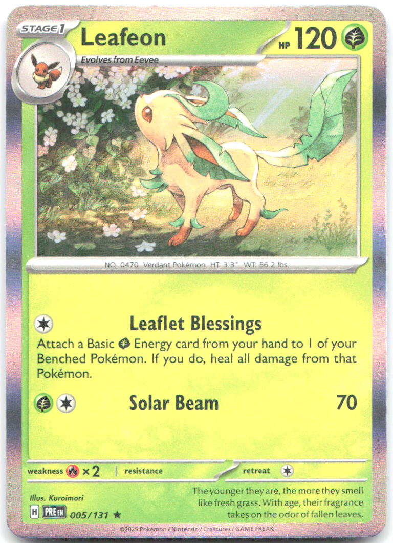 Leafeon Holo Rare SV Prismatic Evolutions 005/131 NM Kuroimori