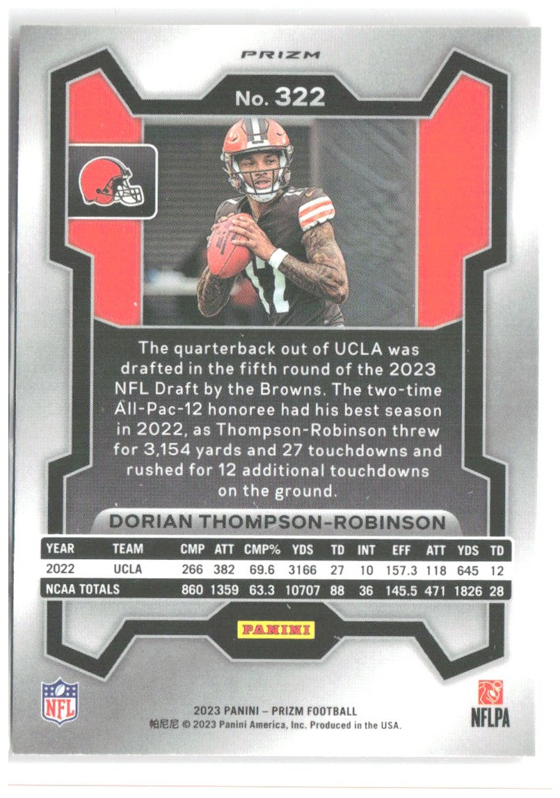 Dorian Thompson-Robinson Panini Prizm - Lazer 322 2023 Cleveland Browns