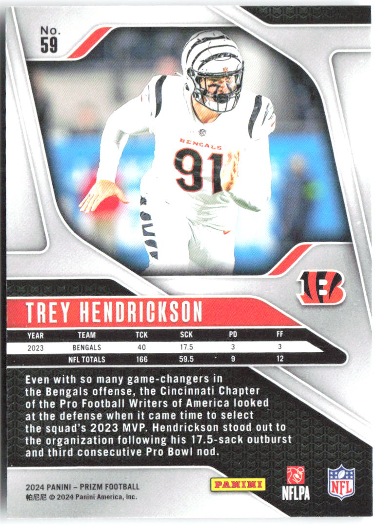 Trey Hendrickson Panini Prizm 59 2024 Cincinnati Bengals