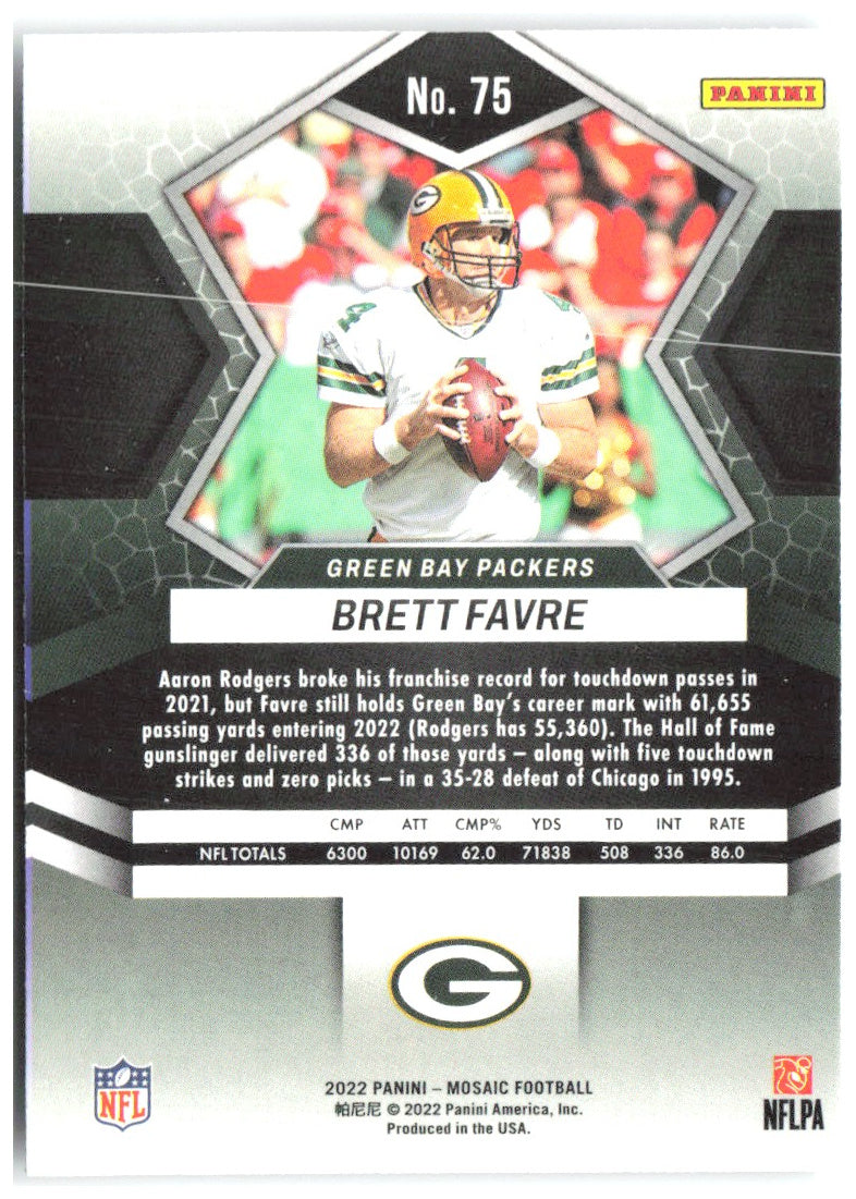 Brett Favre Panini Mosaic 75 2022 Green Bay Packers
