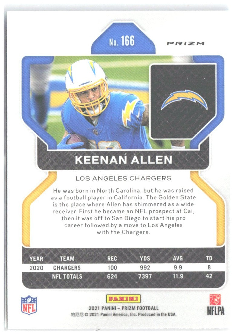 Keenan Allen Panini Prizm - Red White and Blue 166 2021 Los Angeles Chargers