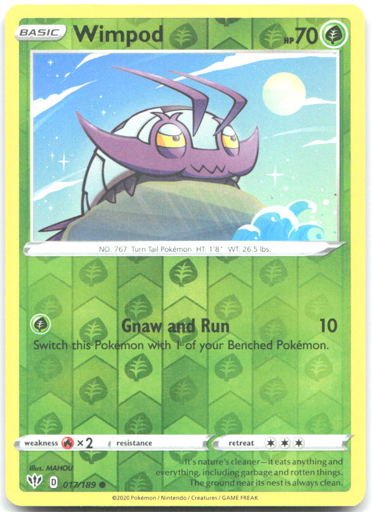 Wimpod Reverse Holo Common SWSH03 Darkness Ablaze 017/189 NM MAHOU