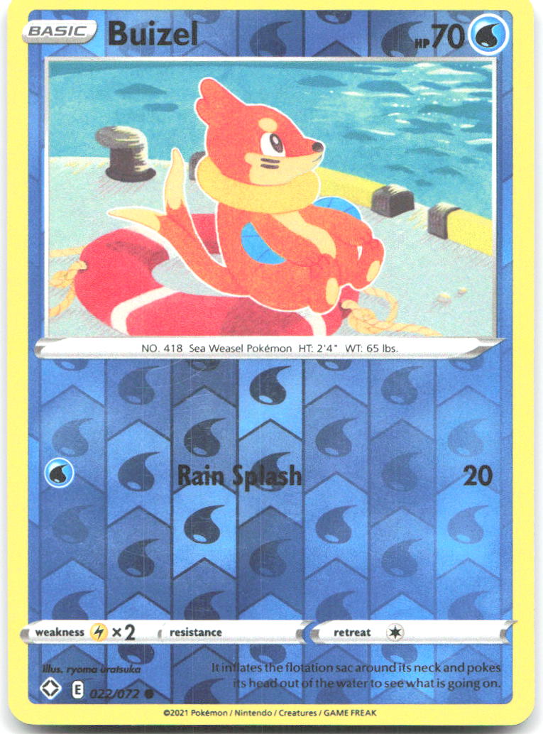 Buizel Reverse Holo Common Shining Fates 022/072 NM ryoma uratsuka