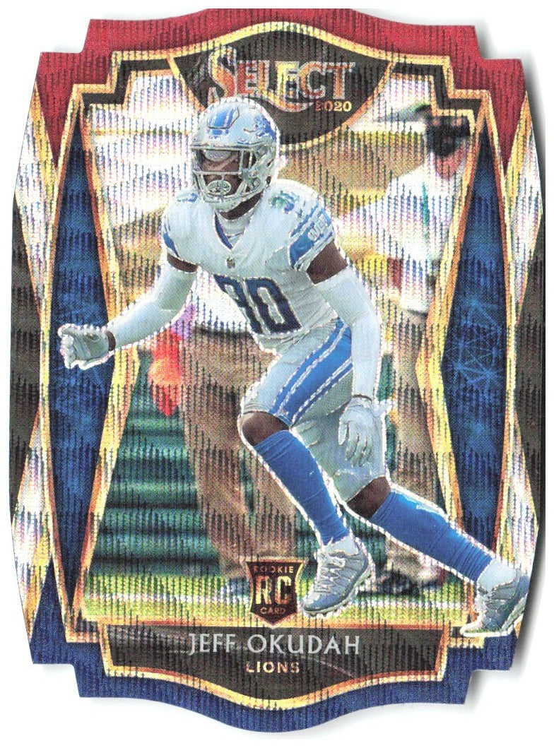 Jeff Okudah Panini Select - Tri-Color Prizm Die Cut 186 2020 Detroit Lions