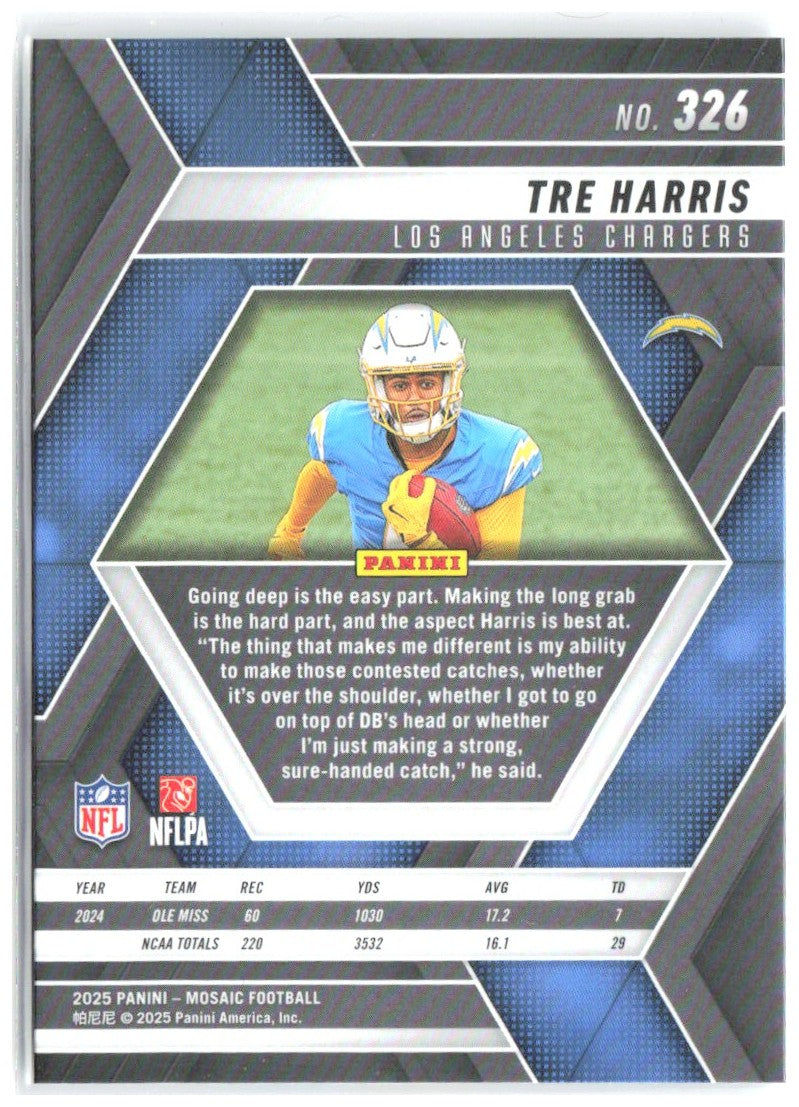 Tre Harris Panini Mosaic 326 2025 Los Angeles Chargers RC