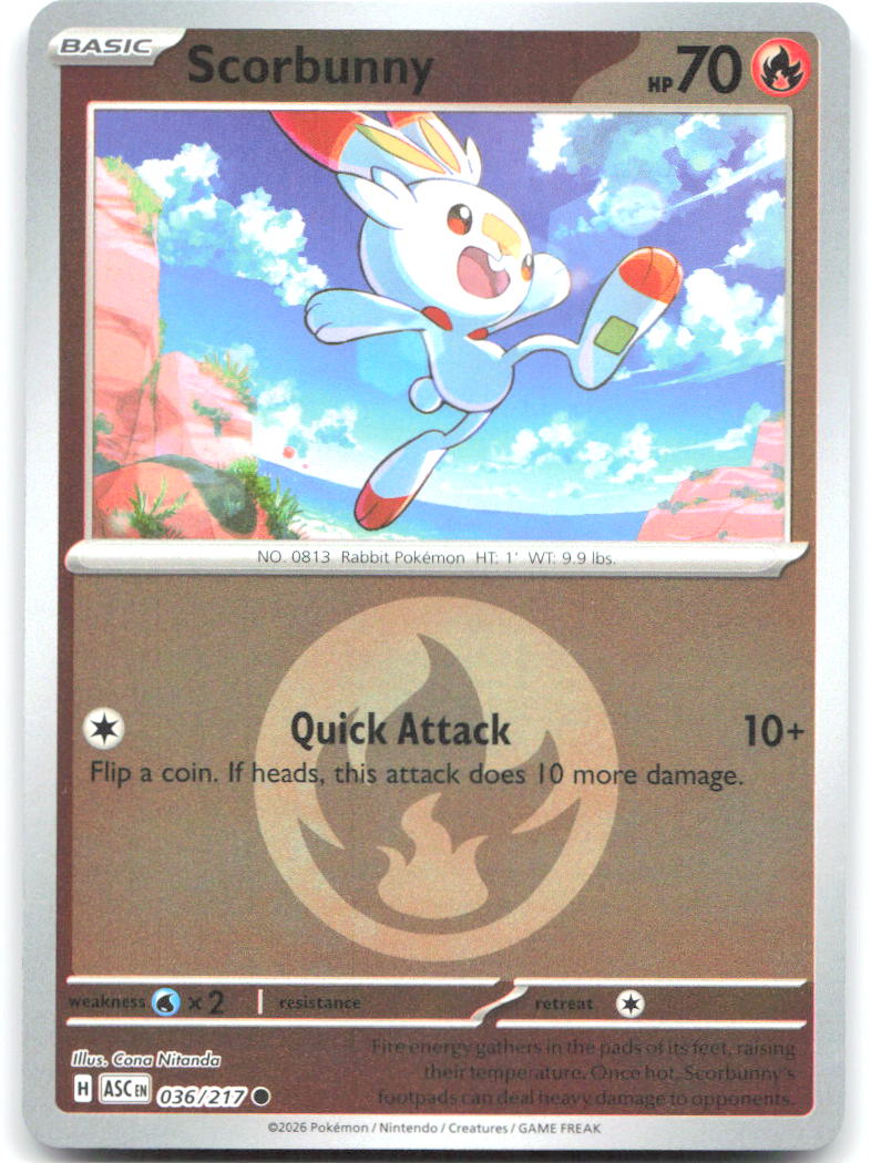 Scorbunny Energy Symbol Reverse Holo ME Ascended Heroes 036/217 NM Yuu Nishida