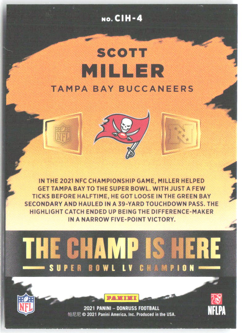 Scott Miller Donruss - The Champ Is Here CIH-4 2021 Tampa Bay Buccaneers