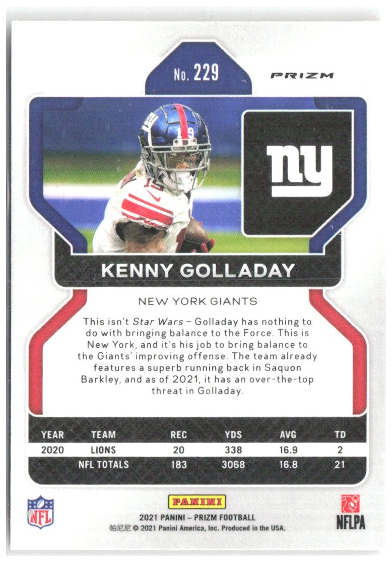 Kenny Golladay Panini Prizm - Lazer 229 2021 New York Giants