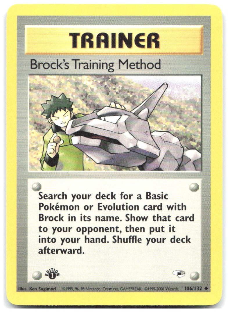Brock's Training Method 1st Edition Uncommon Gym Heroes 106/132 NM Ken Sugimori