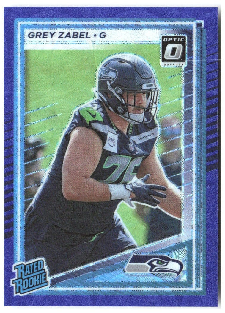 Grey Zabel Donruss - Optic Rated Rookies Blue Scope 366 2025 Seattle Seahawks