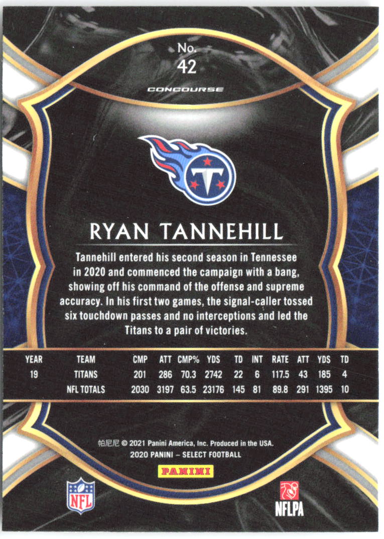 Ryan Tannehill Panini Select 42 2020 Tennessee Titans