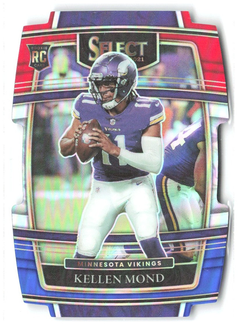 Kellen Mond Panini Select - Red and Blue Prizm Die Cut 64 2021 Minnesota Vikings