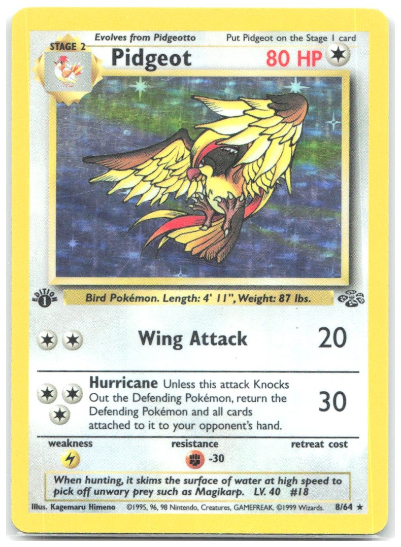 Pidgeot 8 1st Edition Holo Rare Jungle 08/64 NM Kagemaru Himeno