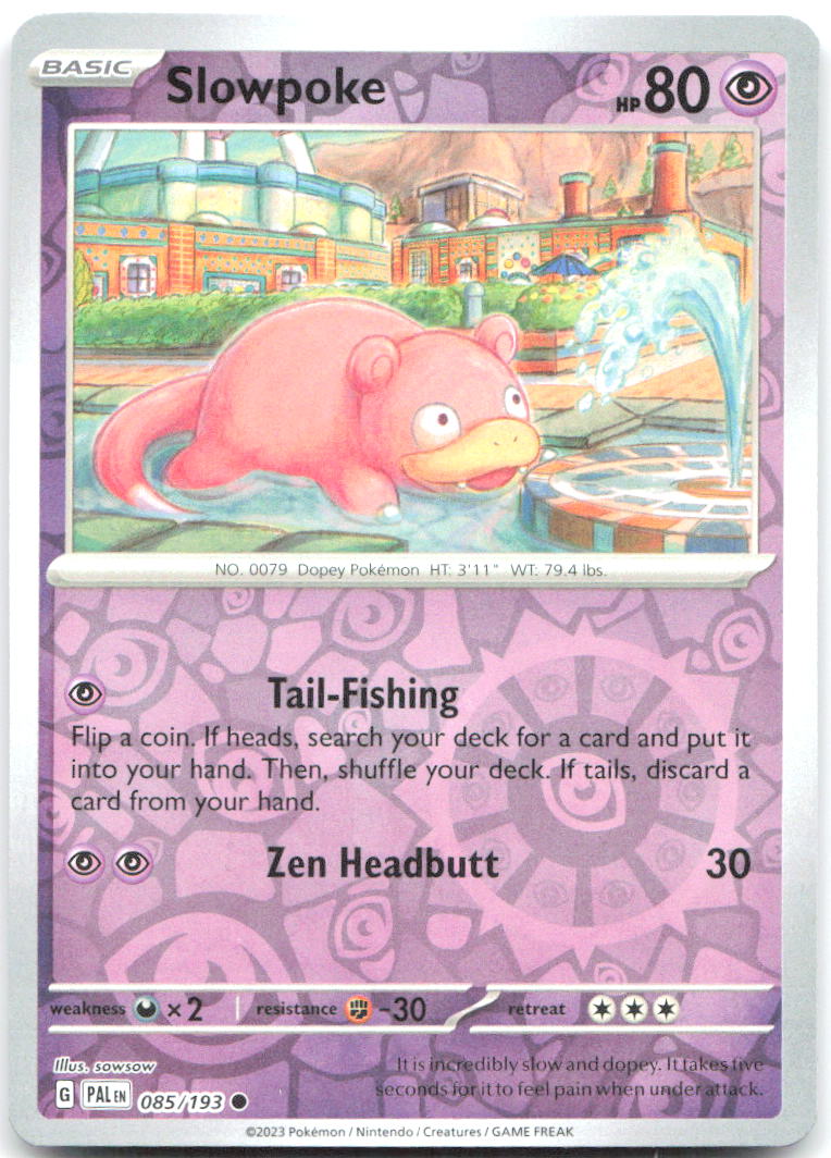 Slowpoke Reverse Holo Common SV02 Paldea Evolved 085/193 NM sowsow