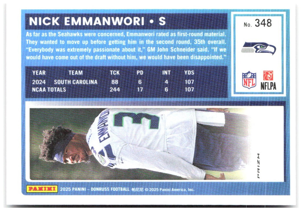 Nick Emmanwori Donruss - Optic Rated Rookies Red Wave 348 2025 Seattle Seahawks