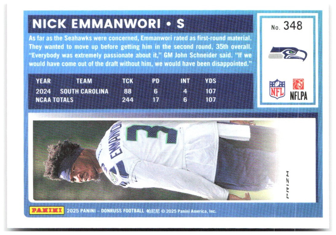 Nick Emmanwori Donruss - Optic Rated Rookies Red Wave 348 2025 Seattle Seahawks