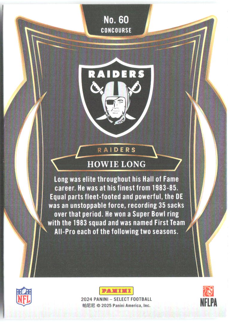 Howie Long Panini Select 60 2024 Los Angeles Raiders