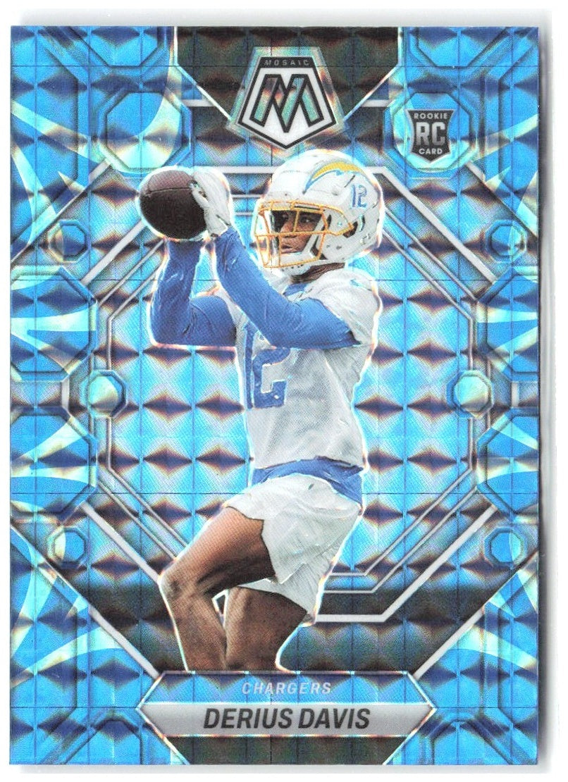 Derius Davis Panini Mosaic - Reactive Blue Mosaic 311 2023 Los Angeles Chargers
