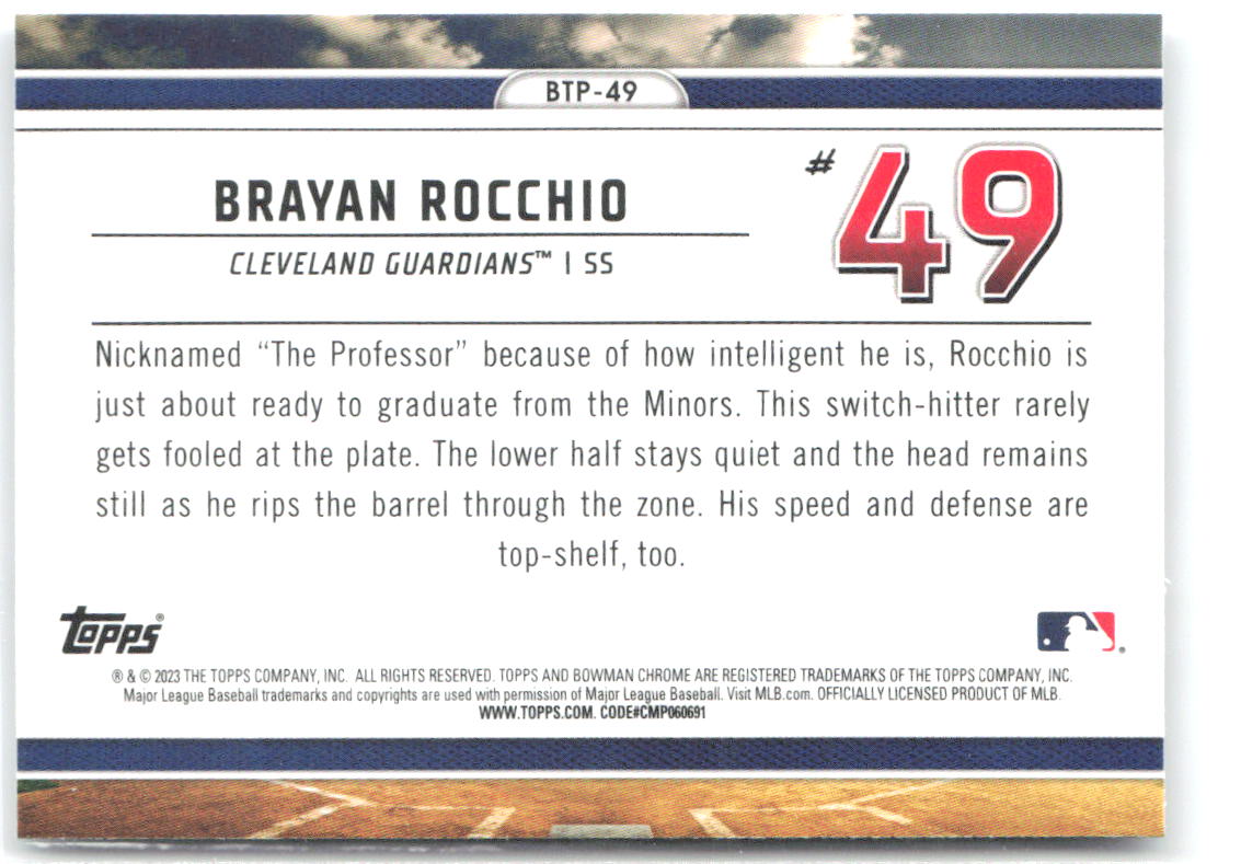 Brayan Rocchio Bowman Scouts Top 100 Bowman - Bowman Scouts Top 100 BTP-49 NM