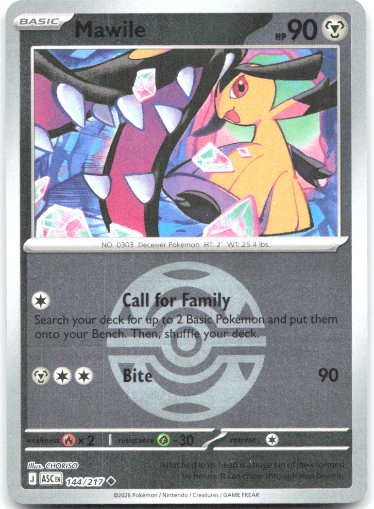 Mawile Dusk Ball Reverse Holo Uncommon ME Ascended Heroes 144/217 NM CHORISO