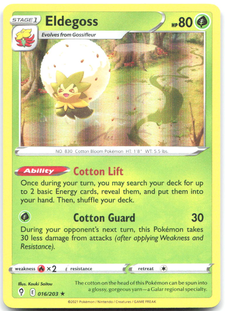 Eldegoss Holo Rare SWSH07 Evolving Skies 016/203 NM Kouki Saitou