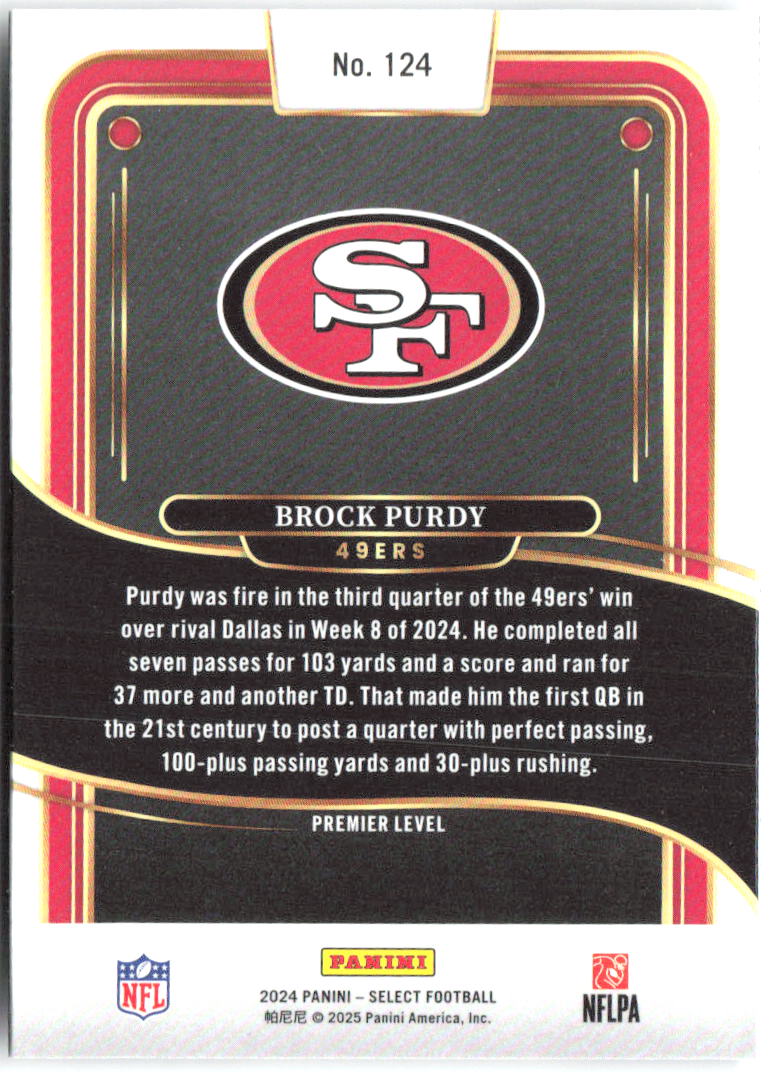 Brock Purdy Panini Select 124 2024 San Francisco 49ers