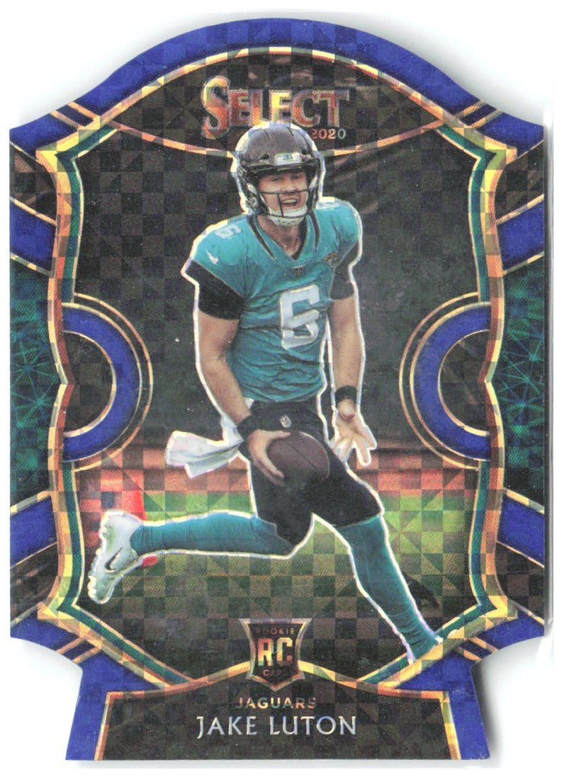 Jake Luton Panini Select - Blue Prizm Die Cut 98 2020 Jacksonville Jaguars