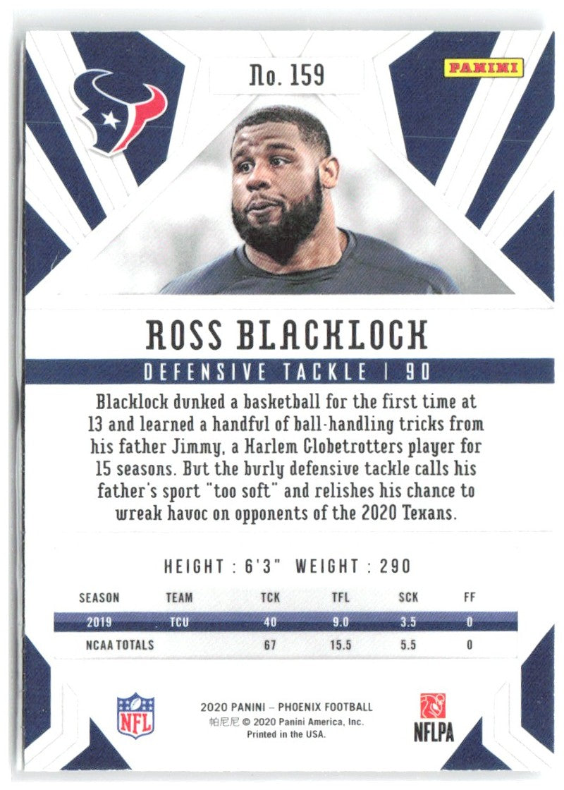 Ross Blacklock Panini Phoenix - Fire Burst 159 2020 Houston Texans
