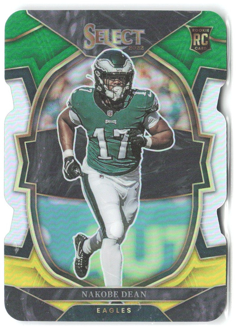 Nakobe Dean Select - Green and Yellow Prizm Die Cut 80 2022 Philadelphia Eagles