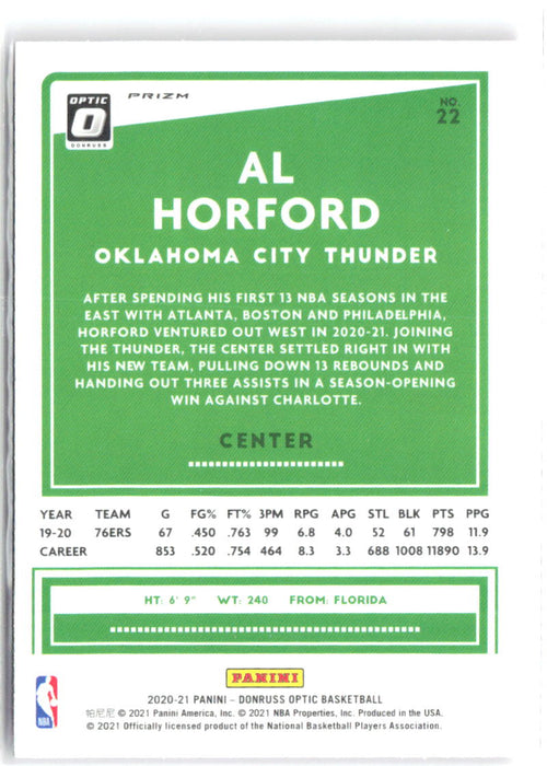 Al Horford Hyper Pink Donruss Optic - Hyper Pink 22 NM