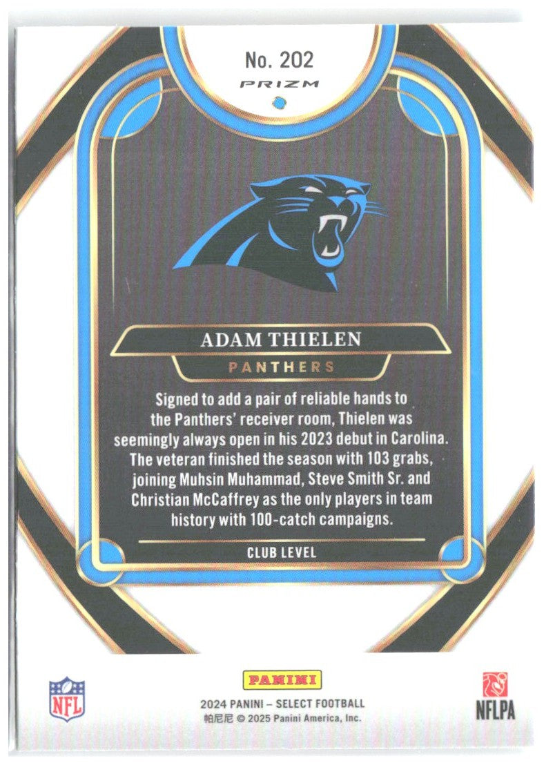 Adam Thielen Panini Select - Red & Yellow Prizm Shock 202 2024 Carolina Panthers