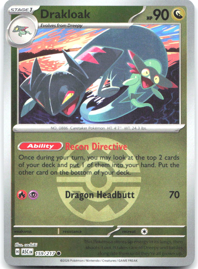 Drakloak Quick Ball Reverse Holo Common ME Ascended Heroes 159/217 NM Jerky