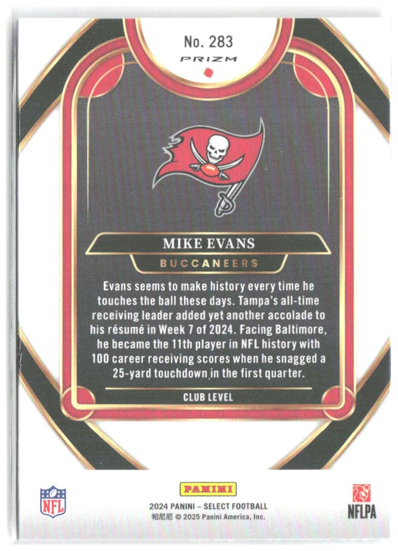 Mike Evans Panini Select Red & Yellow Prizm Shock 283 2024 Tampa Bay Buccaneers