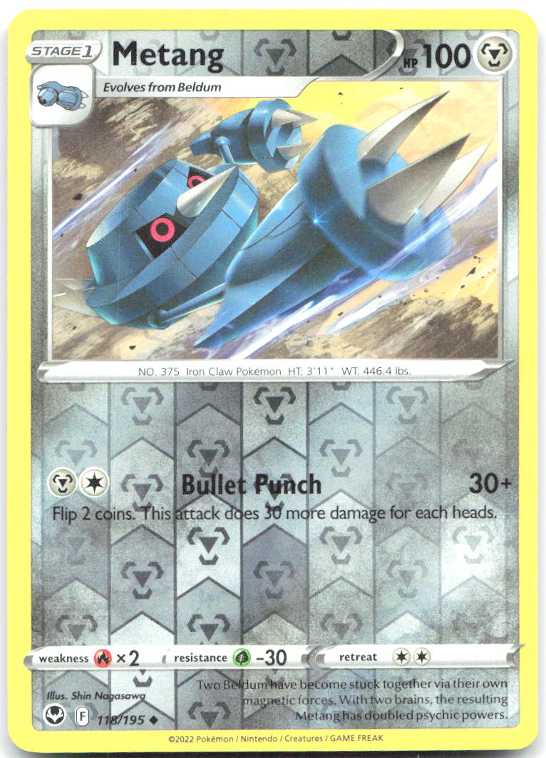Metang Reverse Holo Uncommon SWSH12 Silver Tempest 118/195 NM Shin Nagasawa