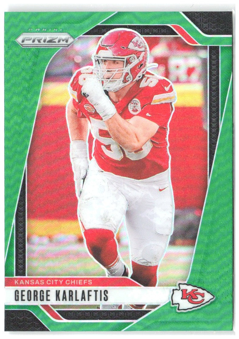 George Karlaftis Panini Prizm - Green 142 2024 Kansas City Chiefs