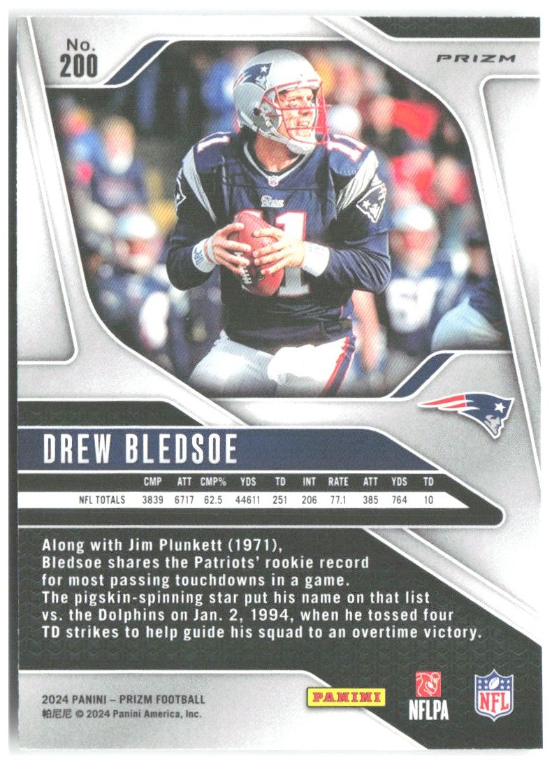 Drew Bledsoe Panini Prizm - Silver 200 2024 New England Patriots