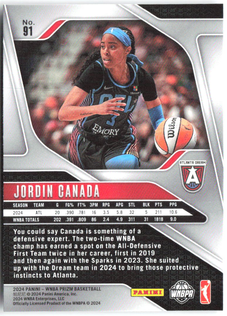 Jordin Canada Panini Prizm WNBA 91 2024 Atlanta Dream