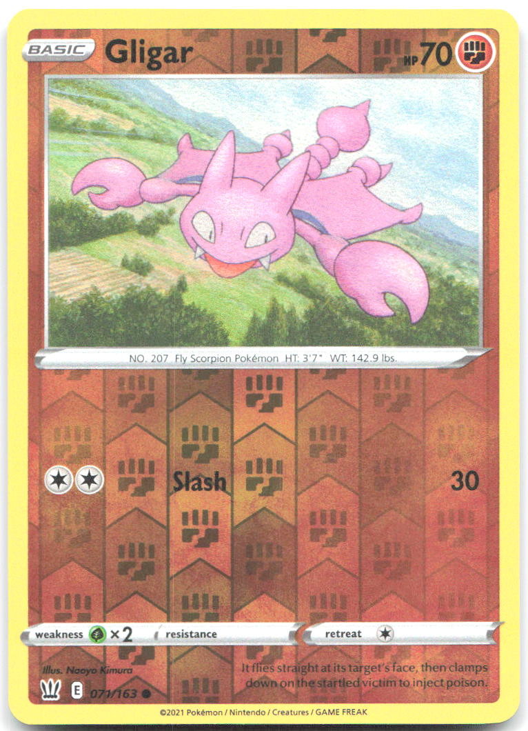 Gligar Reverse Holo Common SWSH05 Battle Styles 071/163 NM Naoyo Kimura