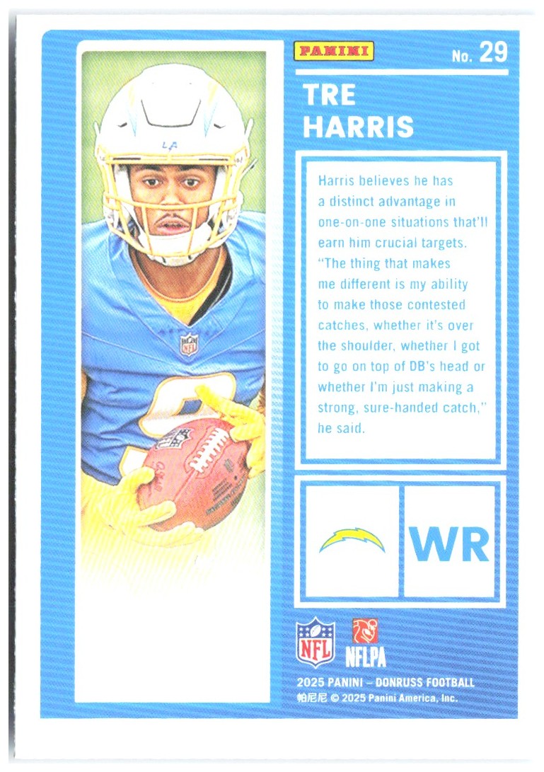 Tre Harris Donruss - The Rookies 29 2025 Los Angeles Chargers